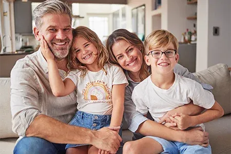 happy family in pest free home